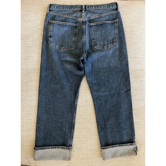 AGOLDE Low Slung Easy Straight Jeans Size 29 Control Wash Cuffed Denim - Picture 4 of 10